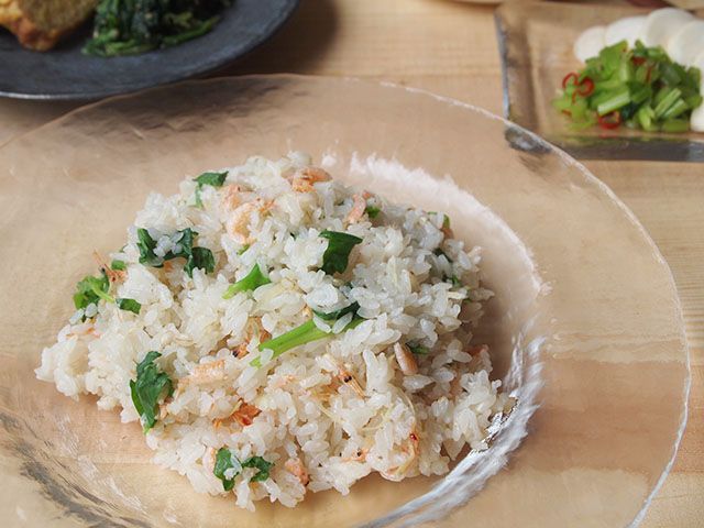 白いブレンド雑穀の桜えびごはん