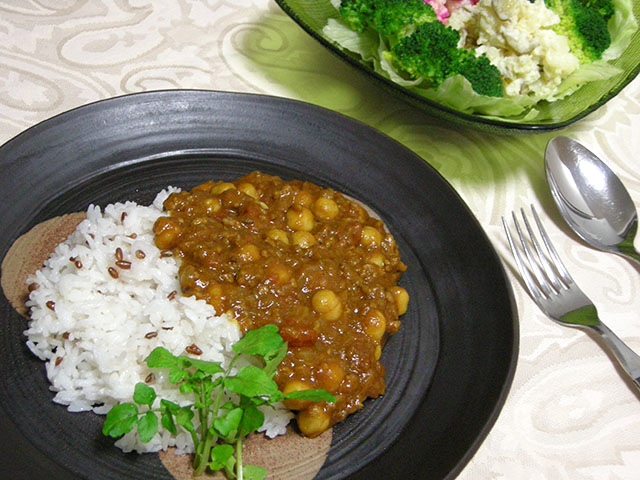 ひよこ豆のキーマカレー